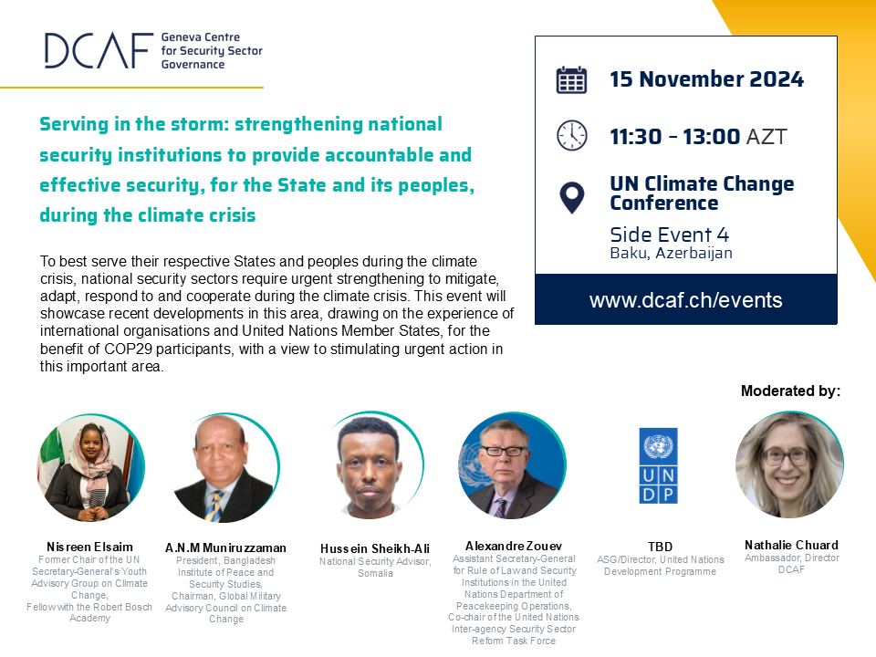 COP29 - UN Climate Change Conference | DCAF – Geneva Centre